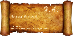 Hazay Arnold névjegykártya